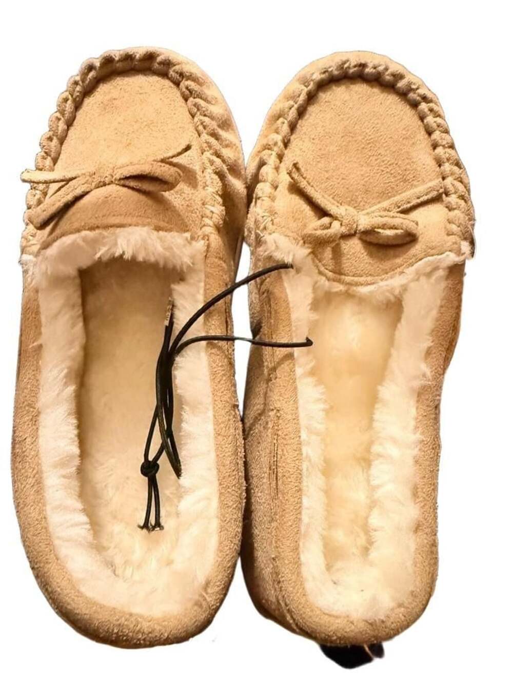 West Loop Suede Moccasin Slippers Size S 5-6 Faux Fur 3M Thinsulate